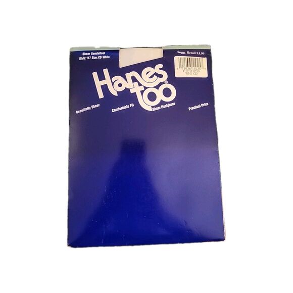 NOS Hanes Pantyhose Sheer Sandalfoot White Size CD NIP Style 117 Sheer Vintage - Picture 1 of 5